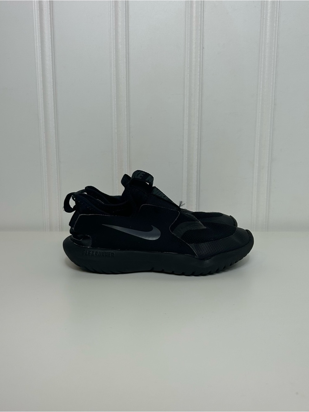 Nike flex runner 3 slip on black grey swoosh toddler kids 13